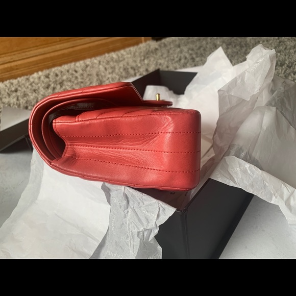 Chanel Chevron medium classic flap bag coral - Picture 7 of 12